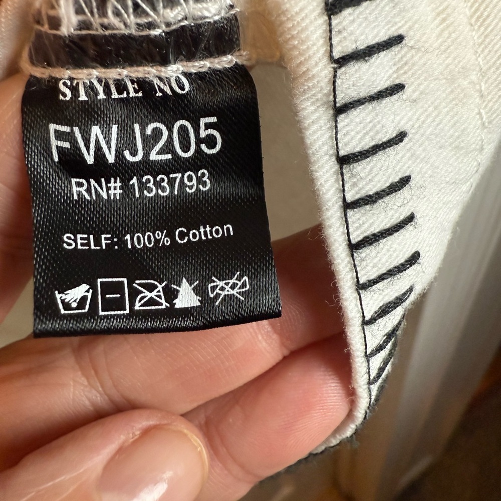 POL White Cotton Outseam Jacket with Black Contrasting stitching - Picture 8 of 11